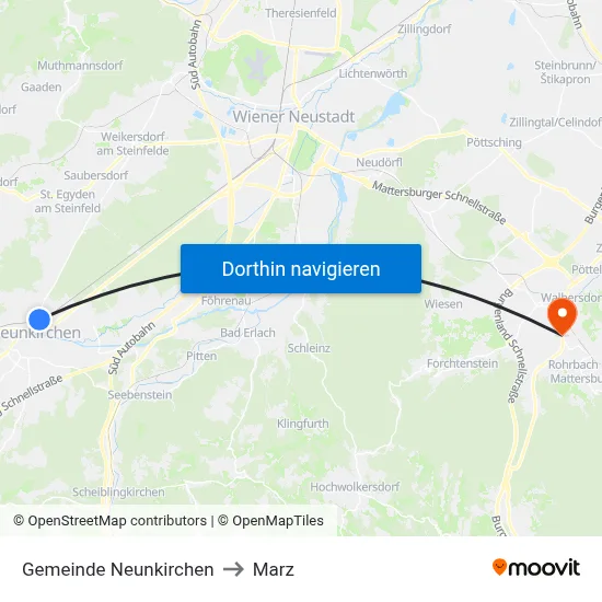 Gemeinde Neunkirchen to Marz map