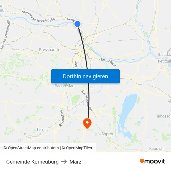 Gemeinde Korneuburg to Marz map