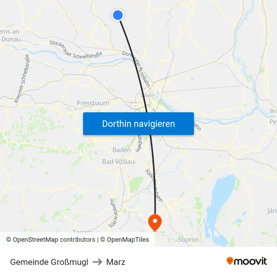 Gemeinde Großmugl to Marz map