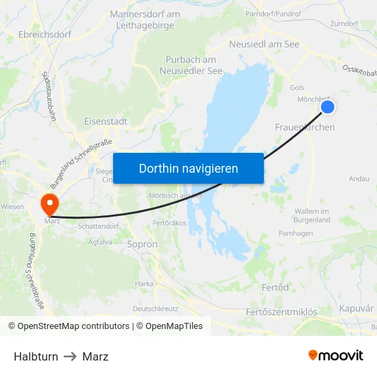 Halbturn to Marz map