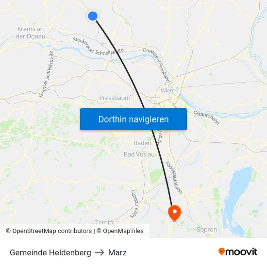 Gemeinde Heldenberg to Marz map