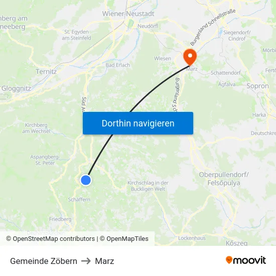 Gemeinde Zöbern to Marz map