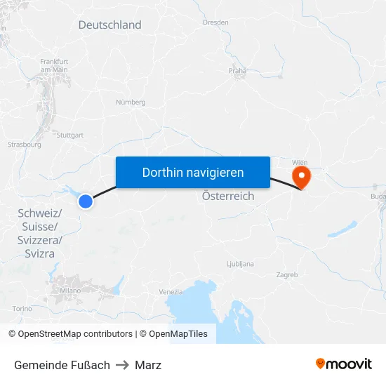 Gemeinde Fußach to Marz map