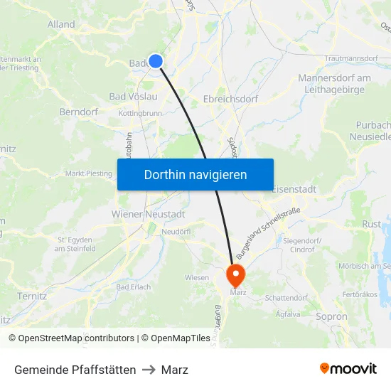 Gemeinde Pfaffstätten to Marz map