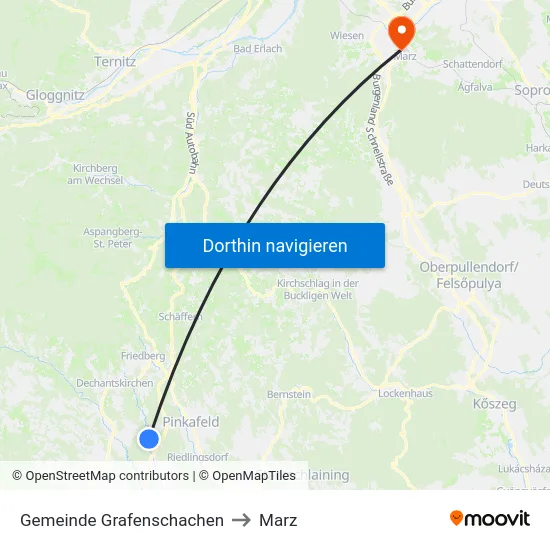 Gemeinde Grafenschachen to Marz map