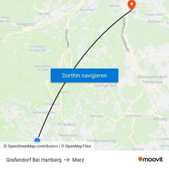 Grafendorf Bei Hartberg to Marz map