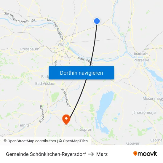 Gemeinde Schönkirchen-Reyersdorf to Marz map