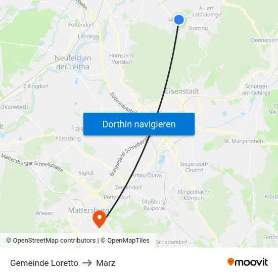 Gemeinde Loretto to Marz map