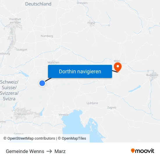 Gemeinde Wenns to Marz map