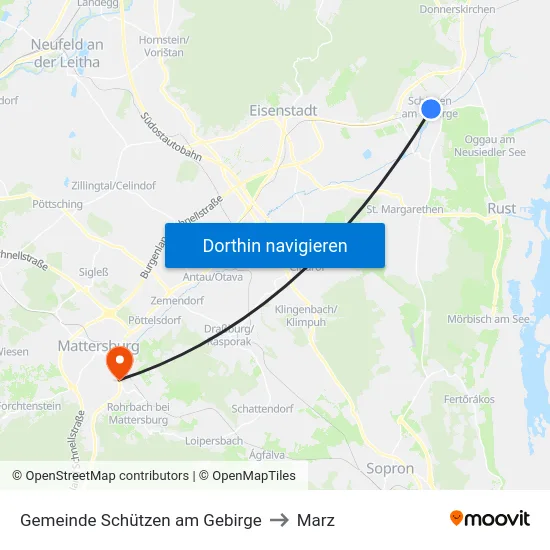 Gemeinde Schützen am Gebirge to Marz map