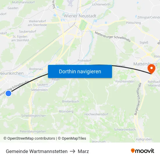Gemeinde Wartmannstetten to Marz map