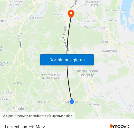 Lockenhaus to Marz map