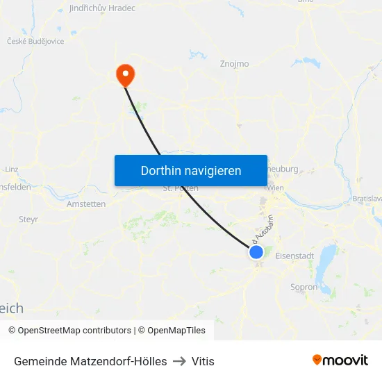 Gemeinde Matzendorf-Hölles to Vitis map