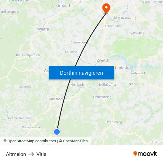Altmelon to Vitis map