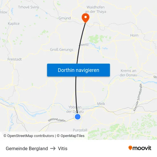 Gemeinde Bergland to Vitis map