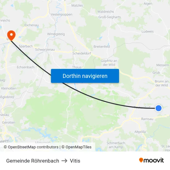 Gemeinde Röhrenbach to Vitis map