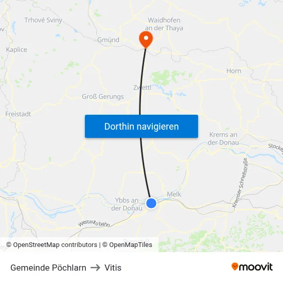 Gemeinde Pöchlarn to Vitis map