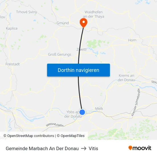 Gemeinde Marbach An Der Donau to Vitis map