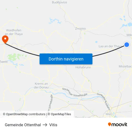 Gemeinde Ottenthal to Vitis map