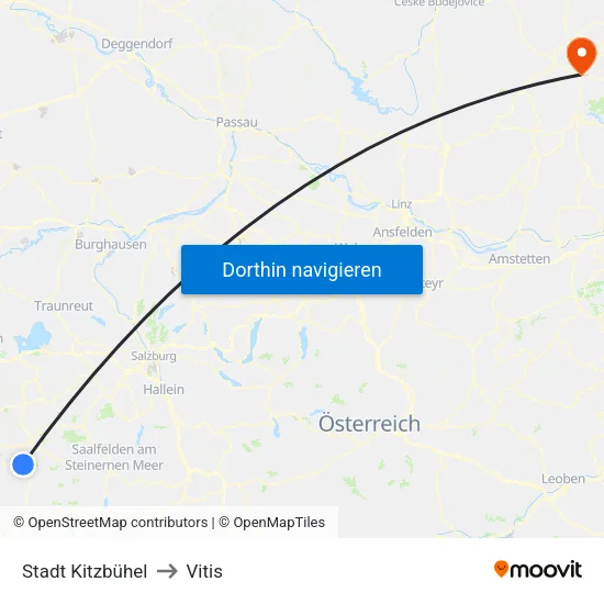 Stadt Kitzbühel to Vitis map