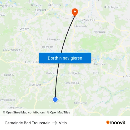 Gemeinde Bad Traunstein to Vitis map