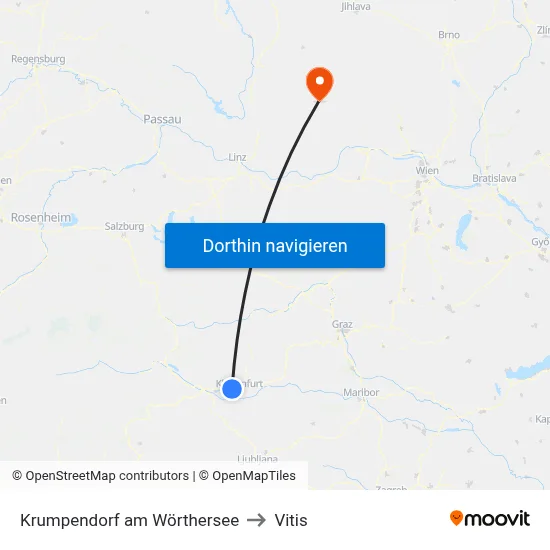 Krumpendorf am Wörthersee to Vitis map