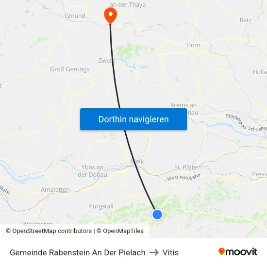 Gemeinde Rabenstein An Der Pielach to Vitis map