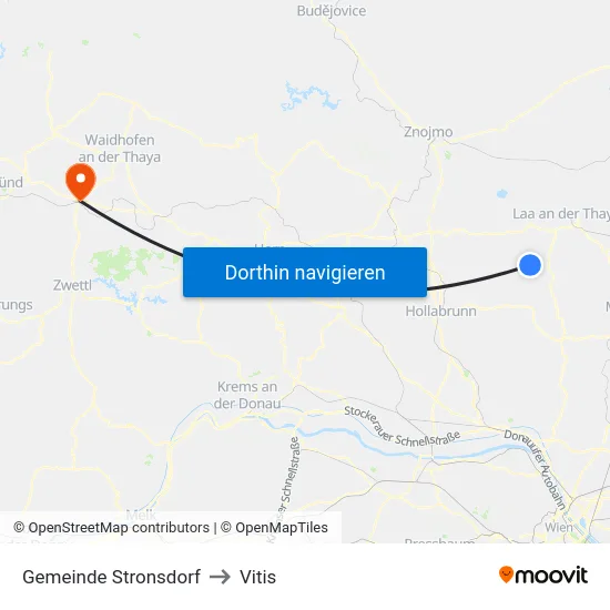 Gemeinde Stronsdorf to Vitis map