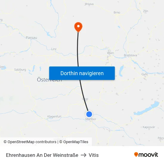 Ehrenhausen An Der Weinstraße to Vitis map