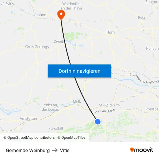 Gemeinde Weinburg to Vitis map