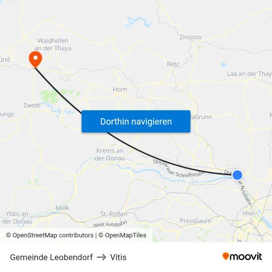 Gemeinde Leobendorf to Vitis map