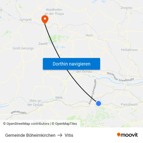 Gemeinde Böheimkirchen to Vitis map