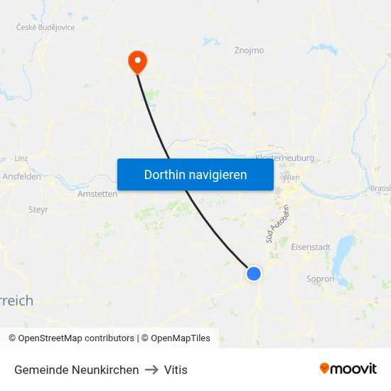 Gemeinde Neunkirchen to Vitis map