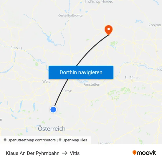 Klaus An Der Pyhrnbahn to Vitis map
