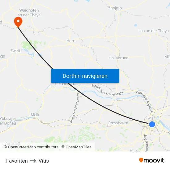 Favoriten to Vitis map