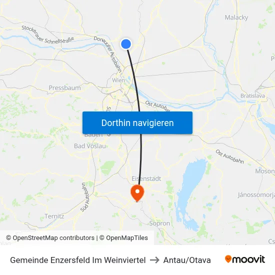 Gemeinde Enzersfeld Im Weinviertel to Antau/Otava map