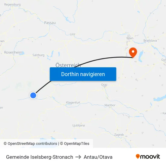 Gemeinde Iselsberg-Stronach to Antau/Otava map