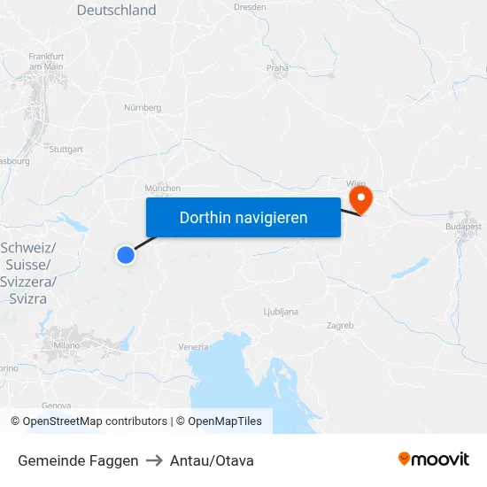 Gemeinde Faggen to Antau/Otava map