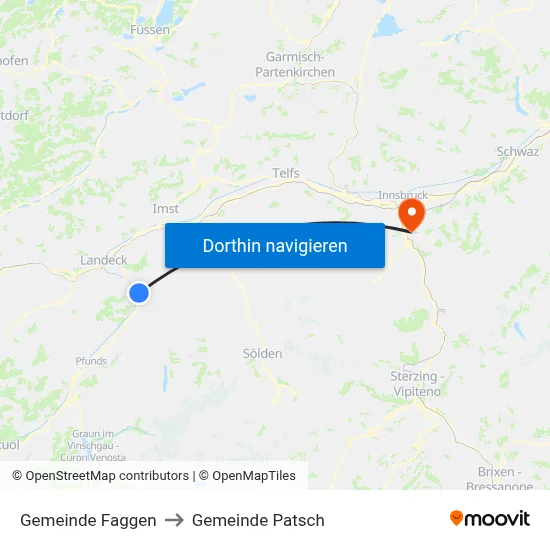 Gemeinde Faggen to Gemeinde Patsch map
