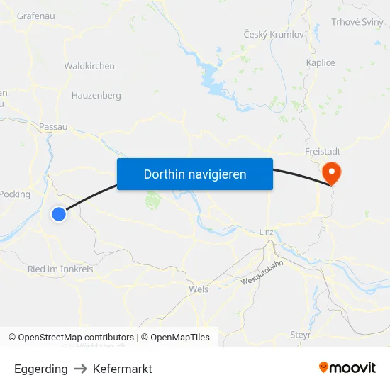 Eggerding to Kefermarkt map