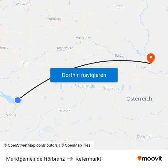 Marktgemeinde Hörbranz to Kefermarkt map