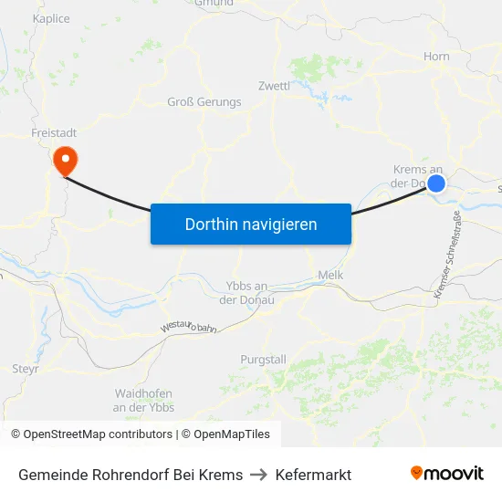 Gemeinde Rohrendorf Bei Krems to Kefermarkt map