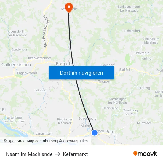 Naarn Im Machlande to Kefermarkt map