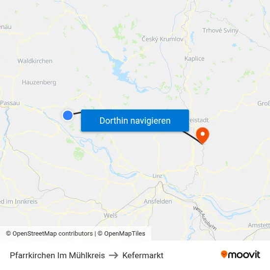 Pfarrkirchen Im Mühlkreis to Kefermarkt map