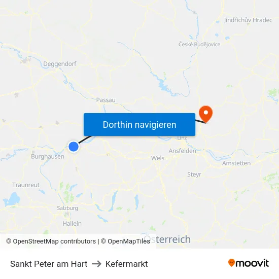 Sankt Peter am Hart to Kefermarkt map