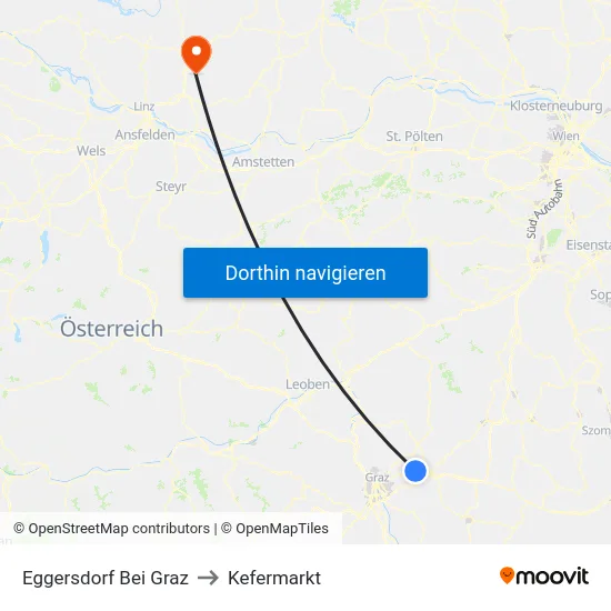 Eggersdorf Bei Graz to Kefermarkt map