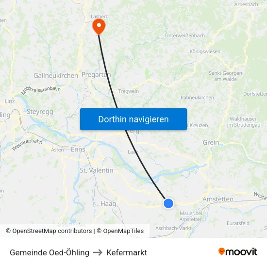 Gemeinde Oed-Öhling to Kefermarkt map