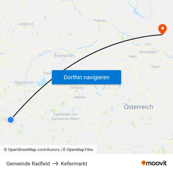 Gemeinde Radfeld to Kefermarkt map