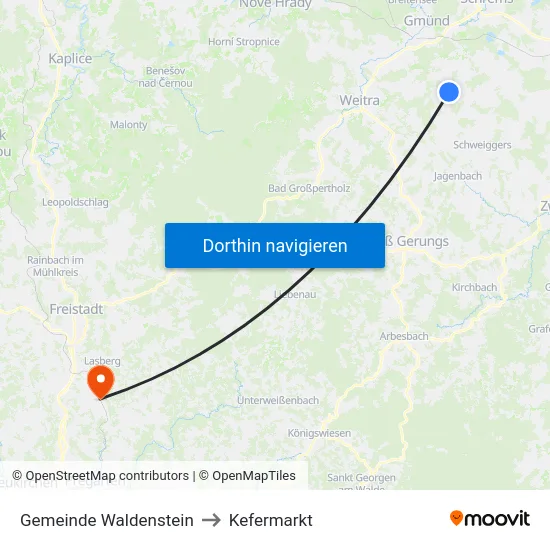 Gemeinde Waldenstein to Kefermarkt map