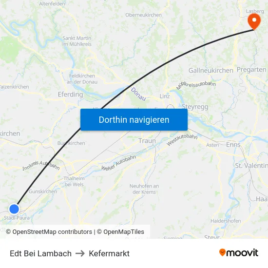 Edt Bei Lambach to Kefermarkt map